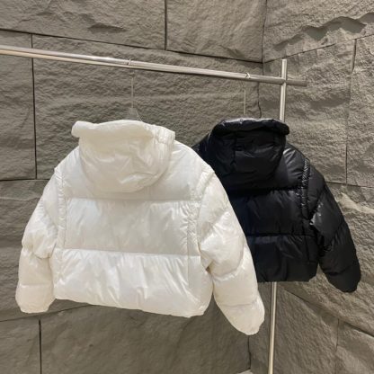  PRADA Re-Nylon convertible cropped down jacket Black #3400 - Image 7