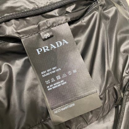  PRADA Re-Nylon convertible cropped down jacket Black #3400 - Image 12