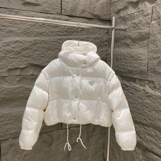 Replica PRADA Re-Nylon convertible cropped down jacket Women Coad #3399