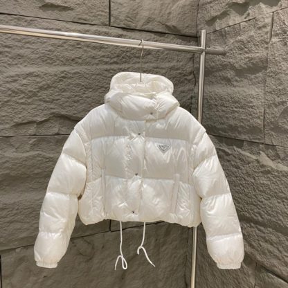 Replica PRADA Re-Nylon convertible cropped down jacket Women Coad #3399