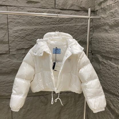  PRADA Re-Nylon convertible cropped down jacket Women Coat #3399 - Image 14