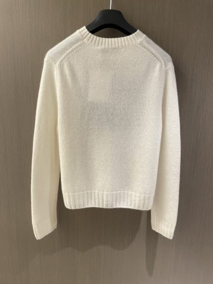  Dior Ecru Cashmere and Silk Knit with Blue Miss Dior Graffiti Motif Sweater #3416 - Image 7