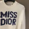  Dior Ecru Cashmere and Silk Knit with Blue Miss Dior Graffiti Motif Sweater #3416 - Image 8