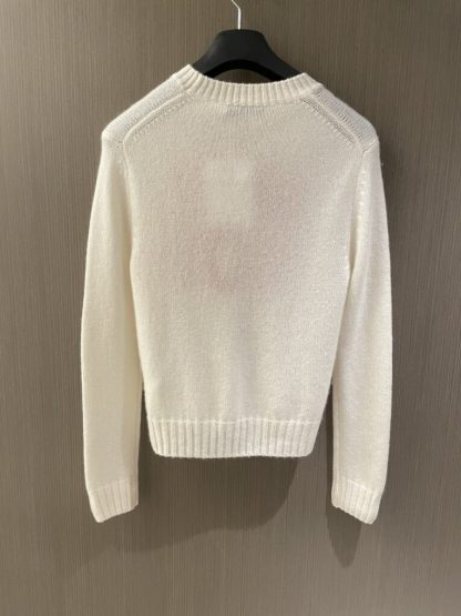  Dior Ecru Cashmere and Silk Knit with Red Miss Dior Graffiti Motif Sweater #3415 - Image 2