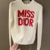  Dior Ecru Cashmere and Silk Knit with Red Miss Dior Graffiti Motif Sweater #3415 - Image 5