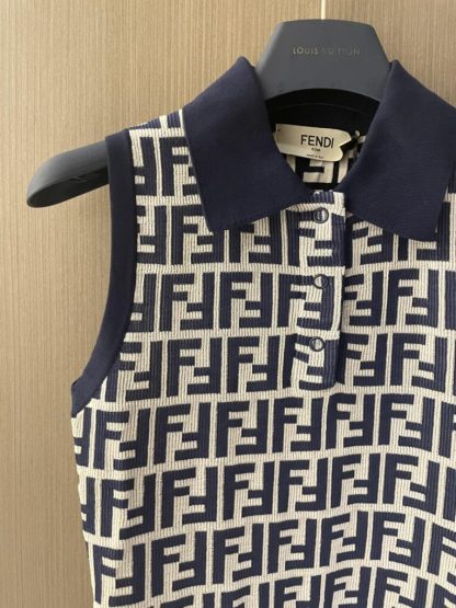  Fendi Navy blue FF cotton dress #3417 - Image 5