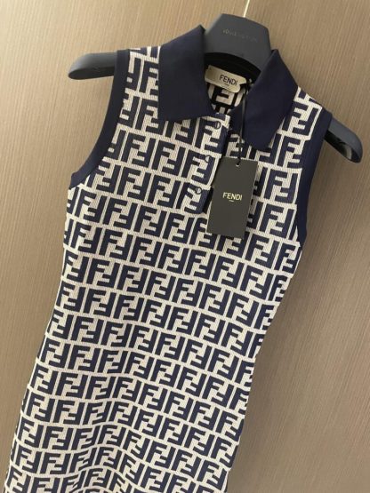  Fendi Navy blue FF cotton dress #3417 - Image 7