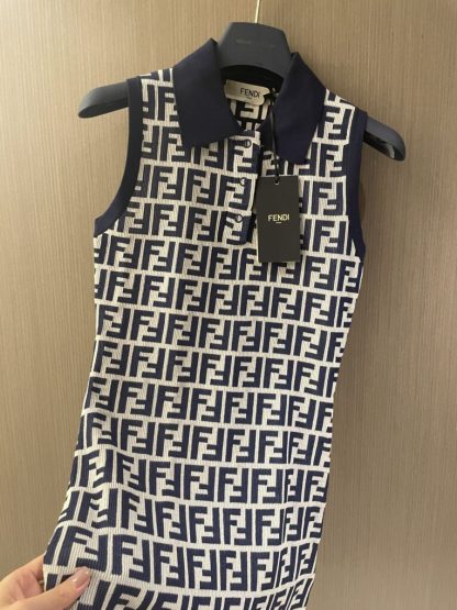  Fendi Navy blue FF cotton dress #3417 - Image 8