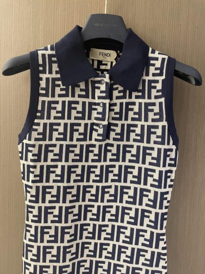  Fendi Navy blue FF cotton dress #3417 - Image 9
