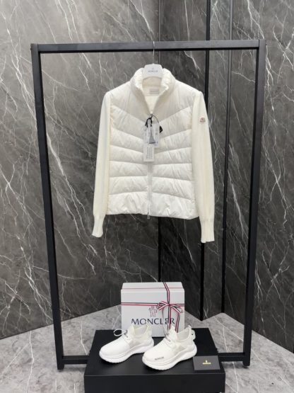 Replica Moncler PADDED WOOL CARDIGAN WOMEN WHITE #3552
