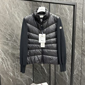 Replica Moncler PADDED WOOL CARDIGAN WOMEN BLACK #3551
