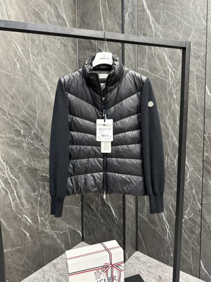 Replica Moncler PADDED WOOL CARDIGAN WOMEN BLACK #3551