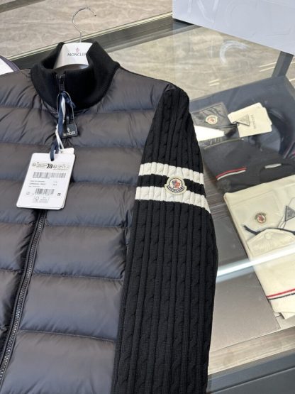  Moncler PADDED WOOL ZIP-UP CARDIGAN NAVY BLUE #3555 - Image 9