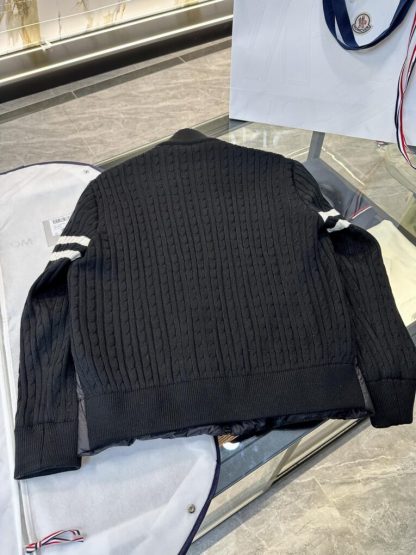  Moncler PADDED WOOL ZIP-UP CARDIGAN NAVY BLUE #3555 - Image 8