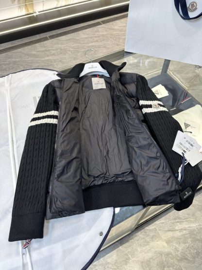  Moncler PADDED WOOL ZIP-UP CARDIGAN NAVY BLUE #3555 - Image 5