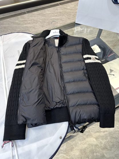  Moncler PADDED WOOL ZIP-UP CARDIGAN NAVY BLUE #3555 - Image 4