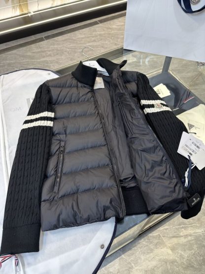  Moncler PADDED WOOL ZIP-UP CARDIGAN NAVY BLUE #3555 - Image 3