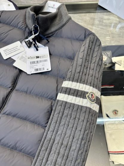  Moncler PADDED WOOL ZIP-UP CARDIGAN DARK GREY #3556 - Image 8