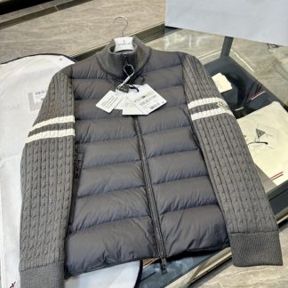 Replica Moncler PADDED WOOL ZIP-UP CARDIGAN DARK GREY #3556
