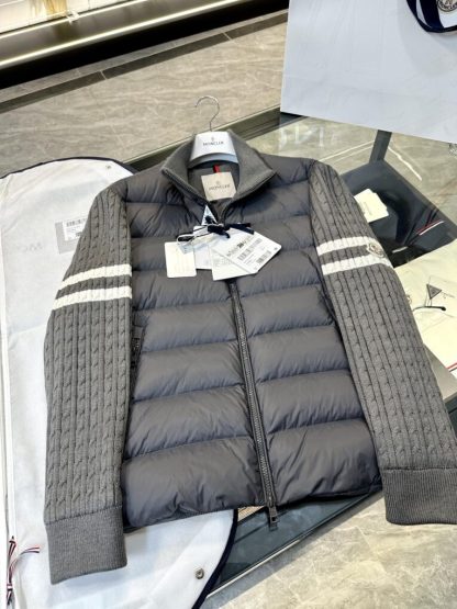  Moncler PADDED WOOL ZIP-UP CARDIGAN DARK GREY #3556 - Image 5