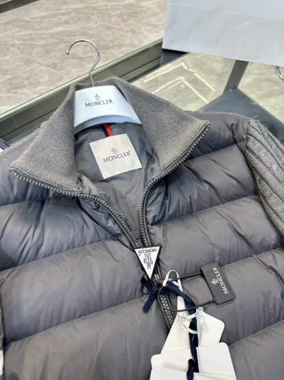  Moncler PADDED WOOL ZIP-UP CARDIGAN DARK GREY #3556 - Image 7