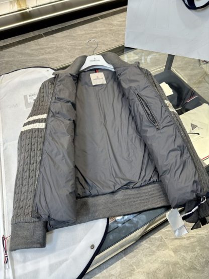  Moncler PADDED WOOL ZIP-UP CARDIGAN DARK GREY #3556 - Image 6