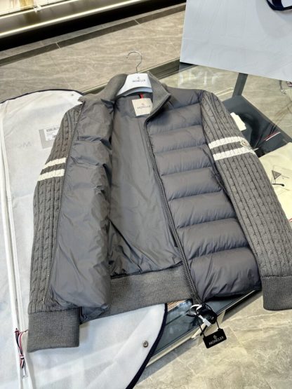  Moncler PADDED WOOL ZIP-UP CARDIGAN DARK GREY #3556 - Image 3