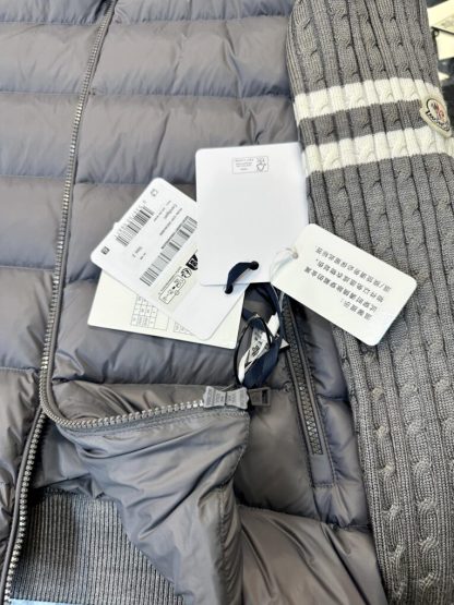  Moncler PADDED WOOL ZIP-UP CARDIGAN DARK GREY #3556 - Image 9