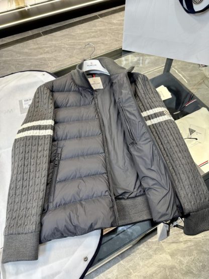  Moncler PADDED WOOL ZIP-UP CARDIGAN DARK GREY #3556 - Image 4