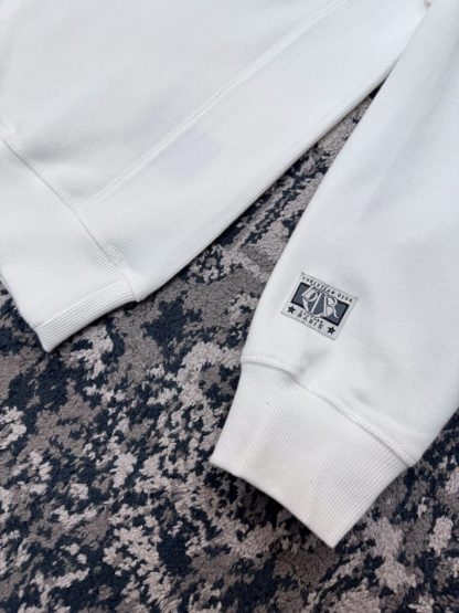  Men's Dior Charm Relaxed-Fit Sweatshirt White Cotton Fleece #3476 - Image 3