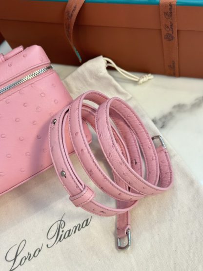 Loro Piana  Extra Poket L19 Ostrich leather Pink #3473 - Image 2