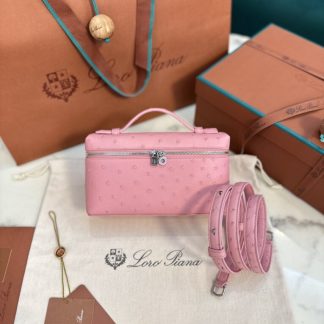 Loro Piana Replica Extra Poket L19 Ostrich leather Pink #3473
