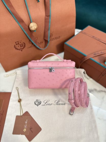 Loro Piana Replica Extra Poket L19 Ostrich leather Pink #3473