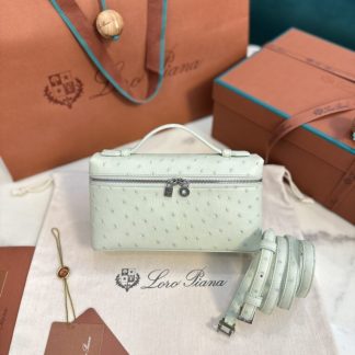 Loro Piana Replica Extra Poket L19 Ostrich leather Bubble Green #3474