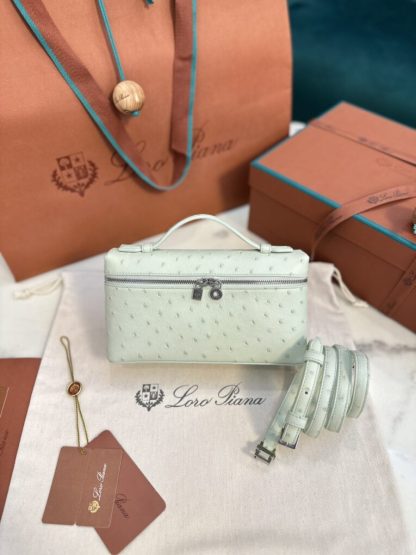 Loro Piana Replica Extra Poket L19 Ostrich leather Bubble Green #3474