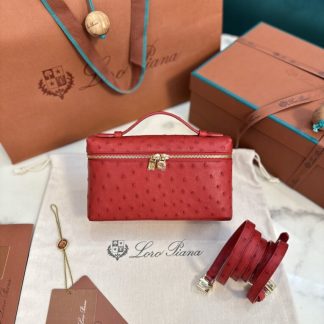 Loro Piana Replica Extra Poket L19 Ostrich leather Red #3472