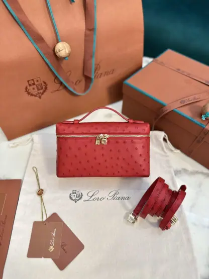 Loro Piana Replica Extra Poket L19 Ostrich leather Red #3472