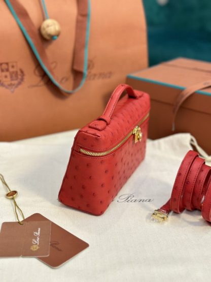 Loro Piana  Extra Poket L19 Ostrich leather Red #3472 - Image 8