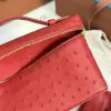 Loro Piana  Extra Poket L19 Ostrich leather Red #3472 - Image 9