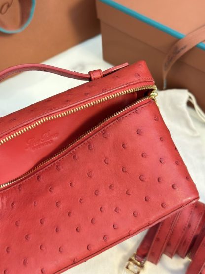 Loro Piana  Extra Poket L19 Ostrich leather Red #3472 - Image 9