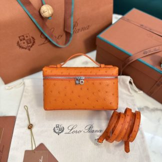 Loro Piana Replica Extra Poket L19 Ostrich leather Orange #3471