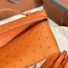 Loro Piana  Extra Poket L19 Ostrich leather Orange #3471 - Image 2