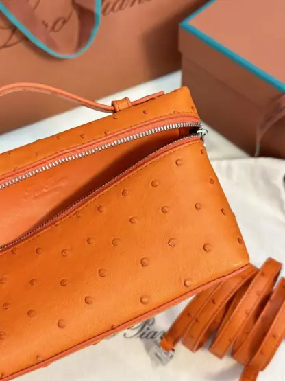 Loro Piana  Extra Poket L19 Ostrich leather Orange #3471 - Image 2