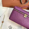 Loro Piana  Extra Poket L19 Ostrich leather Purple #3470 - Image 5
