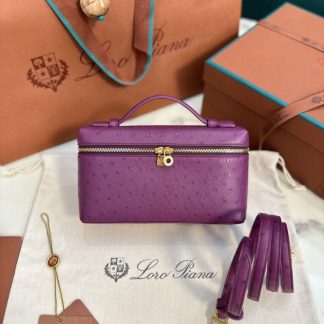 Loro Piana Replica Extra Poket L19 Ostrich leather Purple #3470