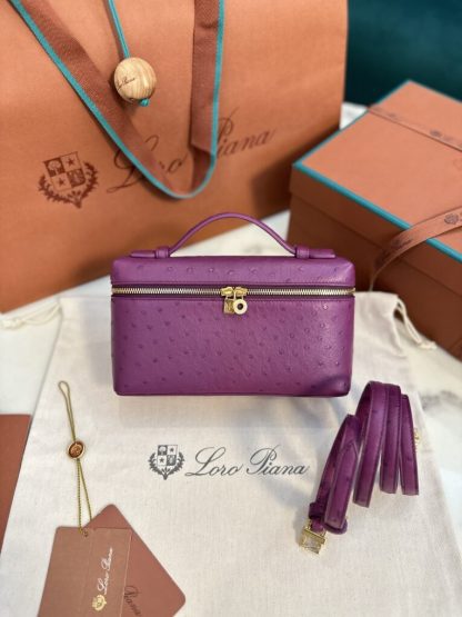 Loro Piana Replica Extra Poket L19 Ostrich leather Purple #3470