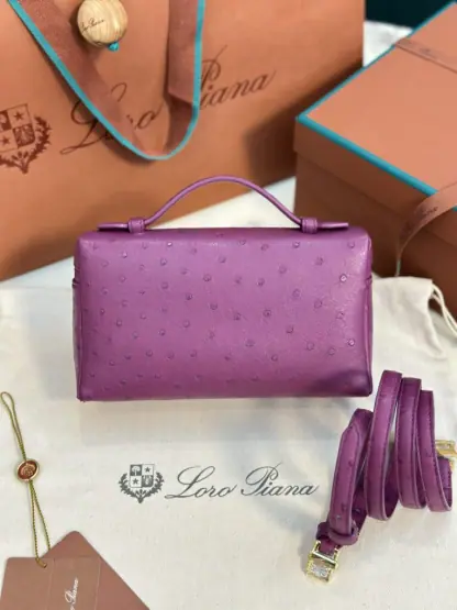 Loro Piana  Extra Poket L19 Ostrich leather Purple #3470 - Image 2