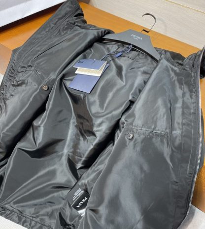  Prada Men's Outwear Silk and leather blouson jacket 2024 #3418 - Image 17