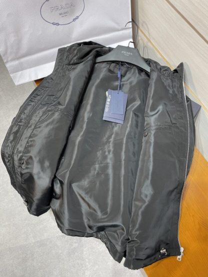  Prada Men's Outwear Silk and leather blouson jacket 2024 #3418 - Image 20