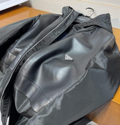  Prada Men's Outwear Silk and leather blouson jacket 2024 #3418 - Image 19
